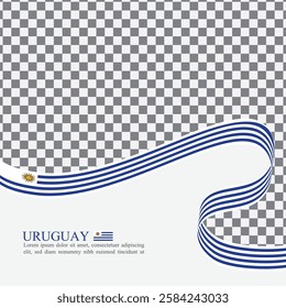 Uruguay national flag ribbon stock vector	