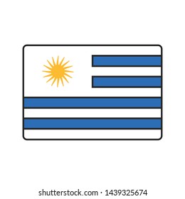 Uruguay national flag vector icon
