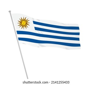 Uruguay  national flag. vector illustration