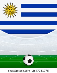 Tema Nacional de Futebol do Uruguai, Estádio e Bola de Futebol. Jogo de futebol no Uruguai. Ideal para uso em promoções de eventos esportivos, projetos temáticos de futebol e anúncios de torneios.