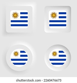 Uruguay neumorphic graphic and label set. Element of impact for the use you want to make of it.