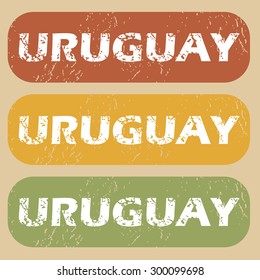 Uruguay on colored background