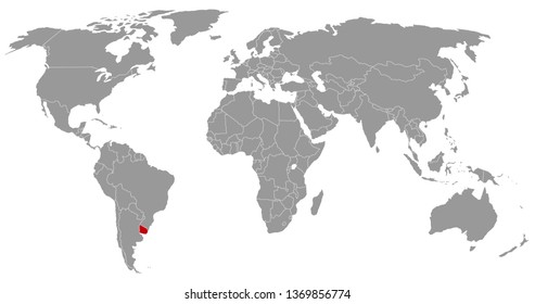 Uruguay on world map
