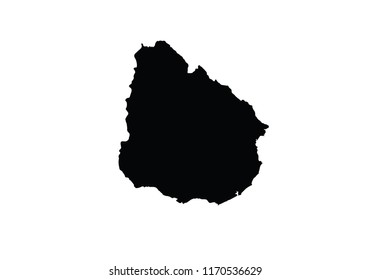 Uruguay outline map country shape