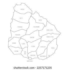 Uruguay political map of administrative divisions