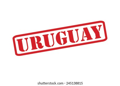URUGUAY Red Rubber Stamp Vector over a white background.