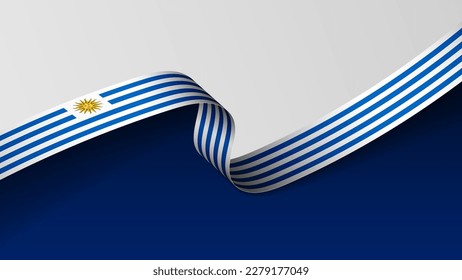 Uruguay ribbon flag background. Element of impact for the use you want to make of it.