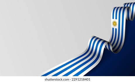 Uruguay ribbon flag background. Element of impact for the use you want to make of it.
