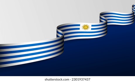 Uruguay ribbon flag background. Element of impact for the use you want to make of it.