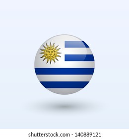 Uruguay Round Flag. Vector Illustration.