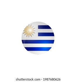 Uruguay Round Flag. Vector Illustration.