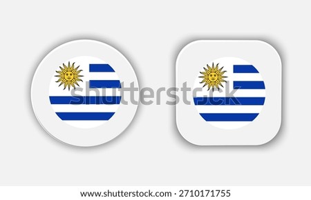 Uruguay Rounded National Flag Button Icon