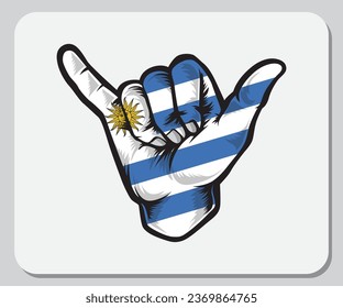 Uruguay Shaka Hand Good Vibes Flag