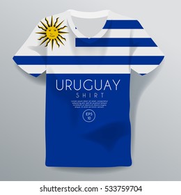 Uruguay Shirt : National Shirt Template : Vector Illustration