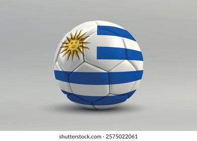 Uruguay soccer ball featuring the national flag design on a gray background