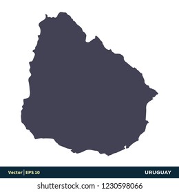 Uruguay - South America Countries Map Icon Vector Logo Template Illustration Design. Vector EPS 10.