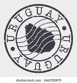 Uruguay Stamp Postal. Map Silhouette Seal. Passport Round Design. Vector Icon. Design Retro Travel.