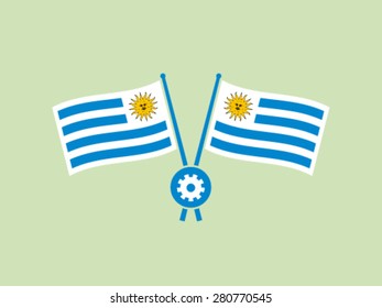 Uruguay Symbol Emblem Gear Construction Development