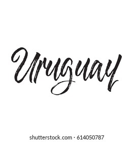 uruguay, text design. Vector calligraphy. Typography poster. Usable as background.