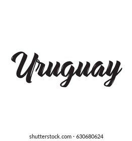 uruguay, text design. Vector calligraphy. Typography poster. Usable as background.