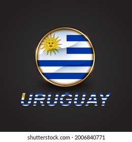 Uruguay text effect style - Editable text effect vector illustration. Uruguay 3d Flag - Copa America 2021 Finalists