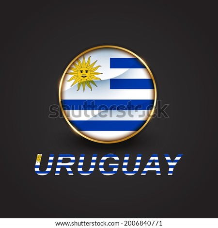 Uruguay text effect style - Editable text effect vector illustration. Uruguay 3d Flag - Copa America 2021 Finalists