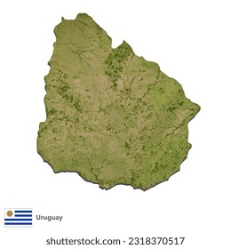 Uruguay Topographie Landkarte Vektorgrafik