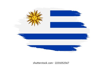 Uruguay Vector Flag. Grunge Uruguay Flag. Uruguay Flag with Grunge Texture. Vector illustration