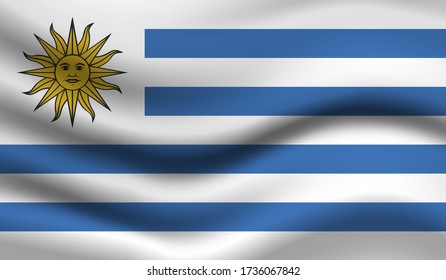Bandera del Vector Uruguay. Ilustración vectorial.