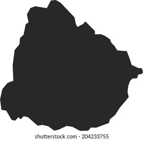 Uruguay vector map isolated on white background