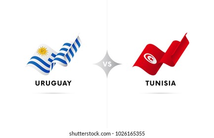 Uruguay versus Tunisia. Football. Vector illustration.