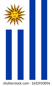 uruguay vertical flag. proportion 3:2