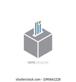Uruguay voting concept. National flag and ballot box.