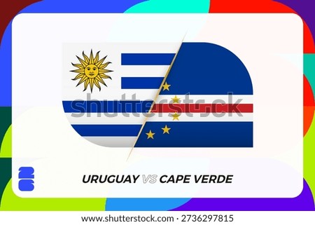 Uruguay vs Cape Verde International Match Concept icon for Sport tournament.