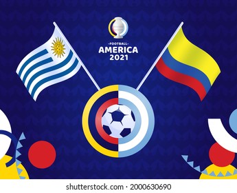 Uruguay vs Colombia match vector illustration Football copa america 2021 championship