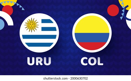 Uruguay vs Colombia match vector illustration Football copa america 2021 championship