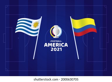 Uruguay vs Colombia match vector illustration Football copa america 2021 championship