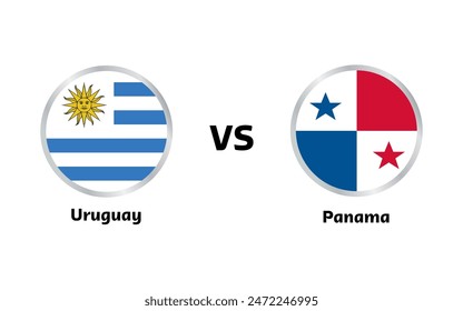 Uruguay vs Panama match , isolated on white background