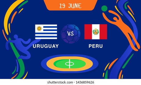 Uruguay vs Peru _Championship team meeting game result design template