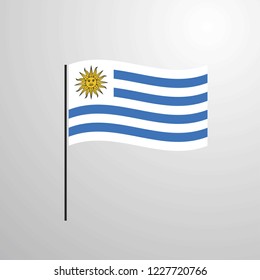 Uruguay waving Flag