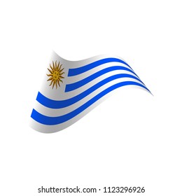 Uruguay wavy flags. Icon on a white background. Vector illustration

