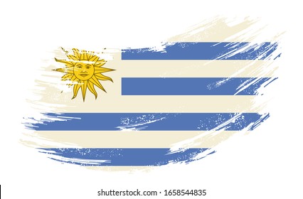 Uruguayan flag grunge brush background. Vector illustration.