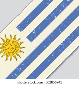 Uruguayan grunge flag diagonal background. Vector illustration.