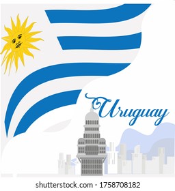 Uruguayan landmark vector concept: Palacio Salvo at the corner