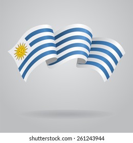 Uruguayan waving Flag. Vector illustration Eps 8.