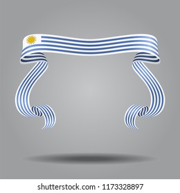 Uruguayan wavy flag abstract background. Vector illustration.