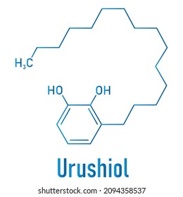 Urushiol Poison Ivy Allergen Molecule. Also Present In Poison Oak, Lacquer Tree And Poison Sumac. Urushiol Is A Mixture Of Closely Related Components, Only One Of Which Is Shown. Skeletal Formula.