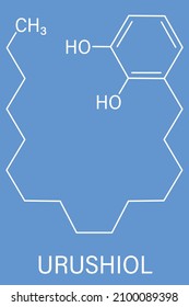 Urushiol Poison Ivy Allergen Molecule. Also Present In Poison Oak, Lacquer Tree And Poison Sumac. Urushiol Is A Mixture Of Closely Related Components, Only One Of Which Is Shown. Skeletal Formula.