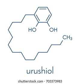 Urushiol Poison Ivy Allergen Molecule. Also Present In Poison Oak, Lacquer Tree And Poison Sumac. Urushiol Is A Mixture Of Closely Related Components, Only One Of Which Is Shown. Skeletal Formula.