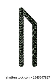 Uruz. Ancient Scandinavian runes Futhark. Used in magical scripts, amulets, fortune telling. Scandinavian and Germanic writing. White background